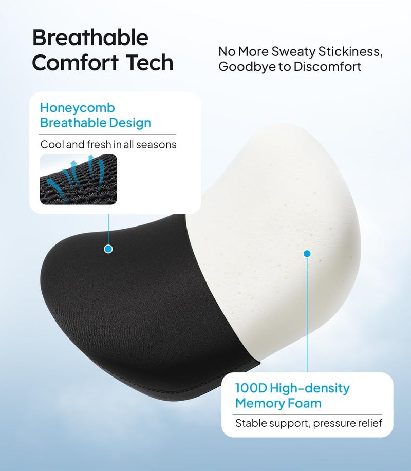 Wigoo 2026 Upgrade Car Neck Pillow [No More Pressure, Odorless] Soft Car Headrest Pillow with Adjustable Strap Removable Cover 100% Memory Foam, Fits All Vehicles (Black 2-Pack) - Image 5